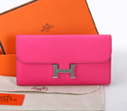 2014 Hermes Constance Long Wallets Original Calfskin Leather A909 Peach