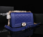 2014 Le Boy Chanel Flap Shoulder Bag Original Calf Leather A67086 Blue