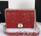 2014 Le Boy Chanel Flap Shoulder Bag Original Leather A68915 Claret A68915