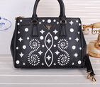 2014 Prada Weave Leather Tote Bags B2274 Black B2274