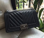 2015 Boy Chanel Flap Shoulder Bag Original Calfskin Leather A67086 Black with Silver