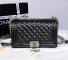 2015 Boy Chanel Flap Shoulder Bag Original Caviar Leather A67086 Black with Silver