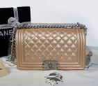 2015 Boy Chanel Flap Shoulder Bag Original Caviar Leather A67086 Champagne with Silver