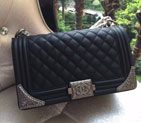 2015 Boy Chanel Flap Shoulder Bag Original Leather A67086 Black with Silver