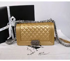 2015 Boy Chanel Flap Shoulder Bag Original leather A67086 Gold with Silver