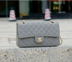 2015 Chanel 1112 Flap Bag Caviar Leather Gray with Gold