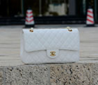 2015 Chanel 1112 Flap Bag Caviar Leather White with Gold