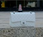 2015 Chanel 1112 Flap Bag Caviar Leather White with Silver
