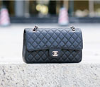 2015 Chanel 1112 Flap Bag Original Caviar Leather Black with Silver