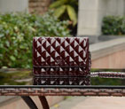 2015 Chanel A33814 Claret Patent Leather mini Flap Bag Silver A33814