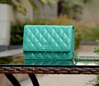 2015 Chanel A33814 Light Green Patent Leather mini Flap Bag Gold A33814