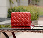 2015 Chanel A33814 Sheepskin Leather Flap Bag in Red with Silver A33814