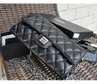 2015 Chanel A91808 original leather clutch chain bag Black A91808
