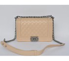 2015 Chanel Boy Flap Shoulder Bag Caviar Leather A67086 Apricot