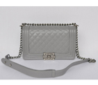 2015 Chanel Boy Flap Shoulder Bag Caviar Leather A67086 Gray