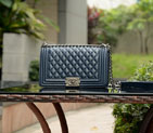 2015 Chanel Boy Flap Shoulder Bag Sheepskin Leather A67086 Dark Blue