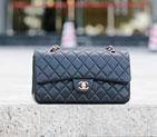 2015 Chanel Classic Flap Bag Original Sheepskin Leather 1113 Black with Gold 1113