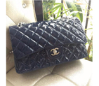 2015 Chanel Classic Flap Bag Royalblue Original Patent Leather 1113 1113