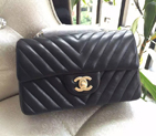 2015 Chanel Classic Flap Bags Original leather A1116 in Black with Gold