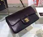 2015 Chanel Classic Flap Bags Python Leather A1116 Black