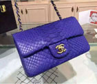 2015 Chanel Classic Flap Bags Python Leather A1116 Black