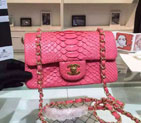 2015 Chanel Classic Flap Bags Python Leather A1116 Rose