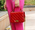 2015 Chanel Iridescent Leather A69049 Shoulder Bag Red A69049