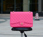 2015 Chanel Jumbo Quilted Classic Caviar Leather Flap Bag A58601 Peach in Gold A58601