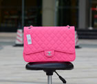 2015 Chanel Jumbo Quilted Classic Caviar Leather Flap Bag A58601 Peach in Silver A58601