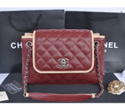 2015 Chanel Large Caviar Leather Messenger Bag A30456 Burgundy
