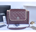 2015 Chanel Large Original Caviar Leather Messenger Bag A90456 Burgundy