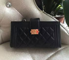2015 Chanel Le Boy Clutch bag Original Sheepskin Leather A89192 Black A89192