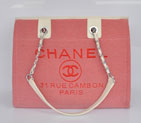 2015 Chanel Medium Canvas Tote Shopper Bag A68045 Pink
