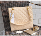 2015 Chanel Shopper Bag Original Caviar Leather A37016 Apricot A37016