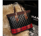 2015 Chanel Shopper Bag Sheepskin Leather A68031 Black A68031