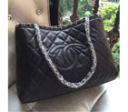 2015 Chanel Shopping Bag Original Sheepskin Leather A50497 Black A50497