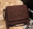 2015 Chanel Suede Leather Messenger Bag A68033 Brown A68033