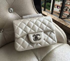 2015 Chanel mini Classic Flap Bag Silver Original Caviar leather A1115 A1115