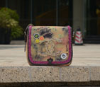 2015 Chanel washed fabric messenger bag embroidered CC sugbature A9036 A9036