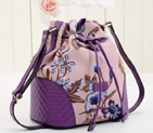 2015 Gucci Camouflage Leather Bucket Bag 354228 Purple 354228