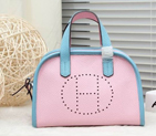 2015 Hermes Boston Bag 25cm Grainy Leather H9898 Dark Blue H9898