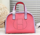 2015 Hermes Boston Bag 25cm Grainy Leather H9898 Peach H9898