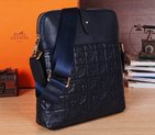 2015 Hermes Briefcase Original Calf Leather H6633 Blue H6633