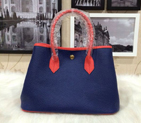 2015 Hermes Garden Party 30cm Tote Bags Original Leather Blue&Orange