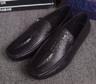 2015 Hermes men Crocodile stripes leather casual shoes HMS0092