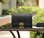 2015 LE Boy Chanel Flap Shoulder Bag Caviar Leather A67086 Black