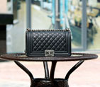2015 LE Boy Chanel Flap Shoulder Bag Caviar Leather A67086 Black with Ancient silver handware