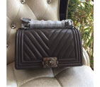 2015 LE Boy Chanel Flap Shoulder Bag Original Fetal cowhide A67086 Grey