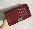 2015 LE Boy Chanel Flap Shoulder Bag Original Leather A67086 Claret