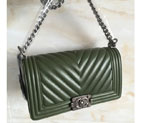 2015 LE Boy Chanel Flap Shoulder Bag Original Leather A67086 Green